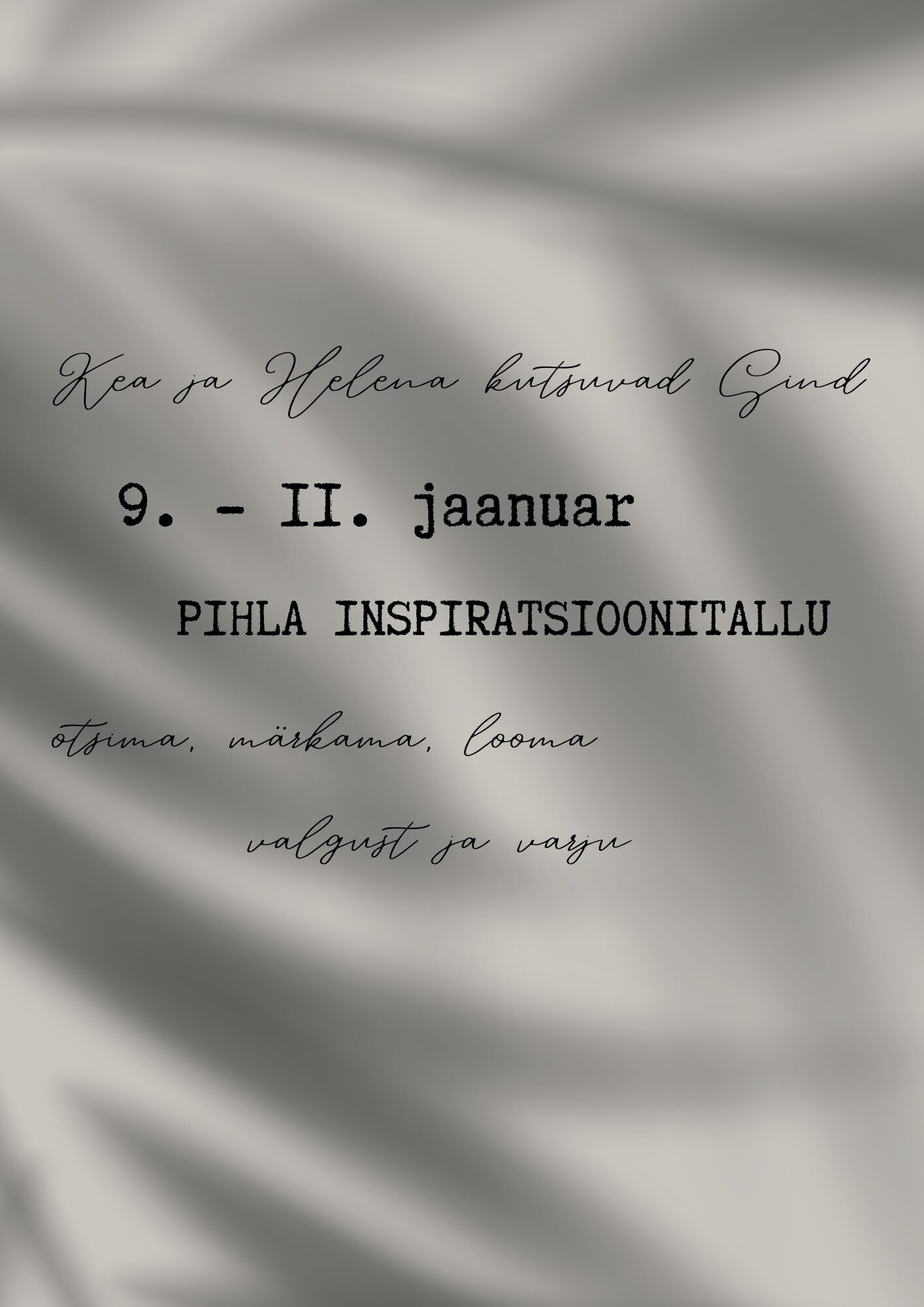 Valguse ja Varju loomelaager naistele Pihla Inspiratsioonitalus - Image 2